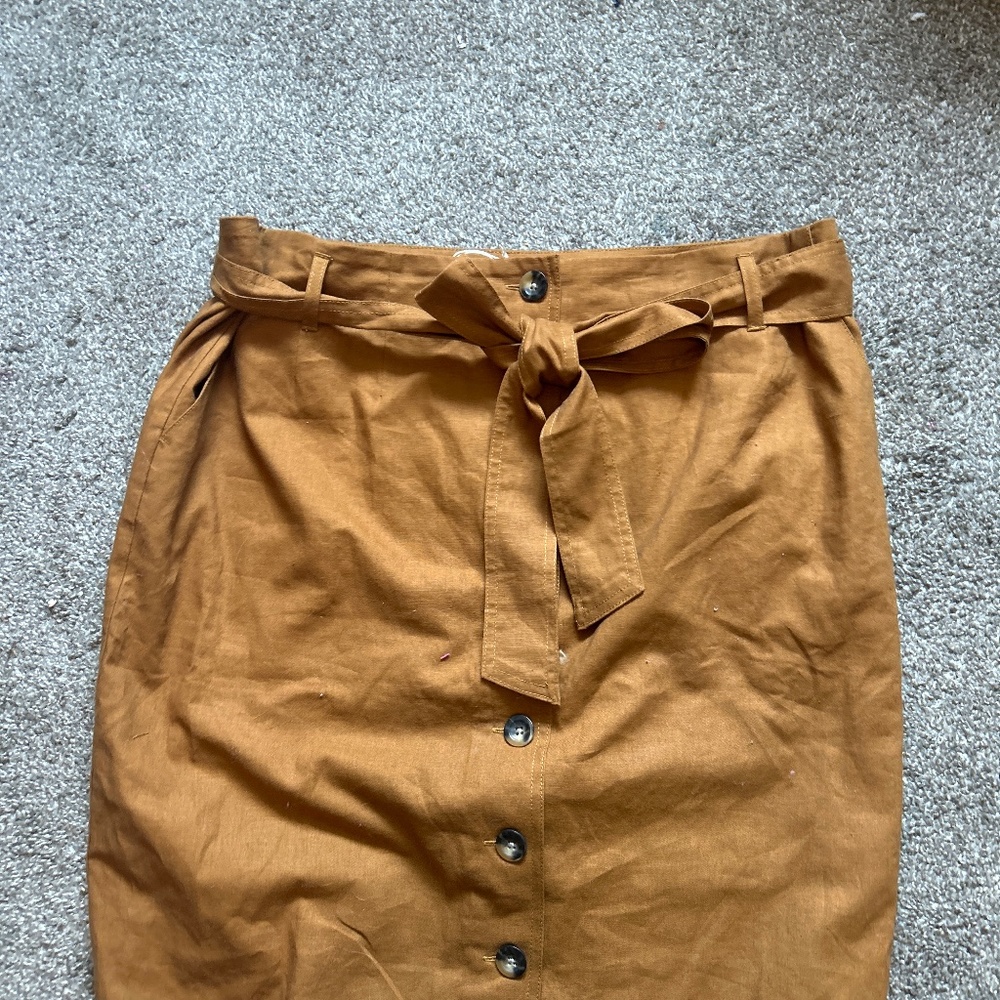 Brown tie skirt